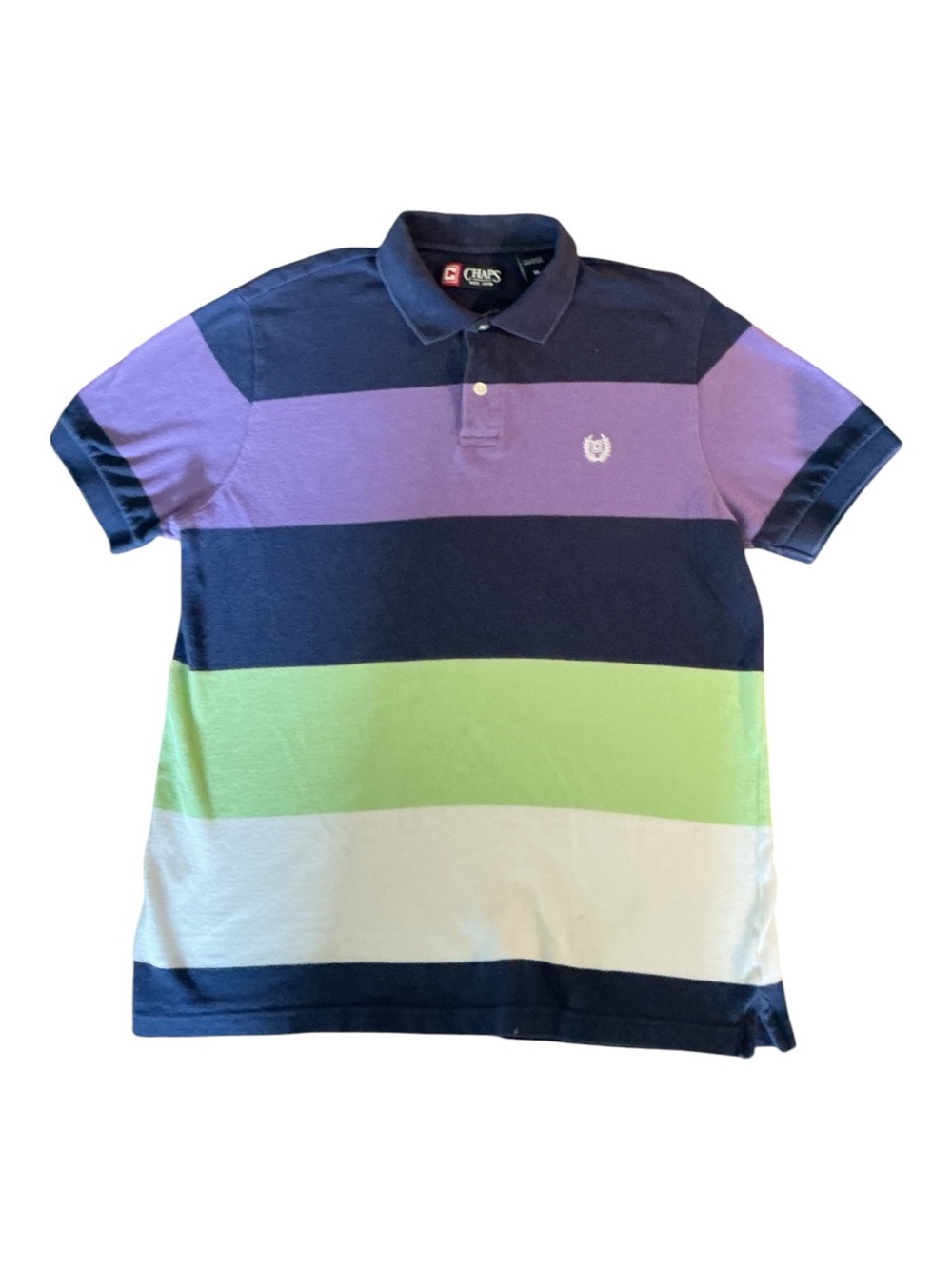 Chaps Men’s Polo Shirt - Navy, Purple, Light Green, White